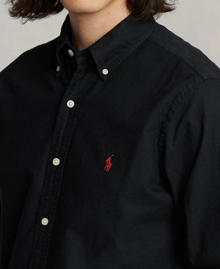 Men's Garment-Dyed Oxford Shirt - Black