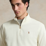 Men's Estate-Rib Cotton Quarter-Zip Pullover