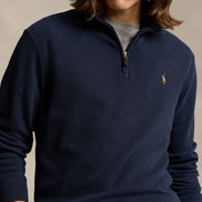 Men's Estate-Rib Cotton Quarter-Zip Pullover