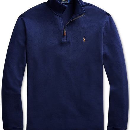 Men's Estate-Rib Cotton Quarter-Zip Pullover