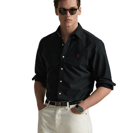 Men's Garment-Dyed Oxford Shirt - Black