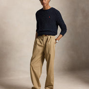 Cable-Knit Cotton Jumper - Navy Blue