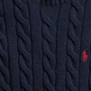 Cable-Knit Cotton Jumper - Navy Blue