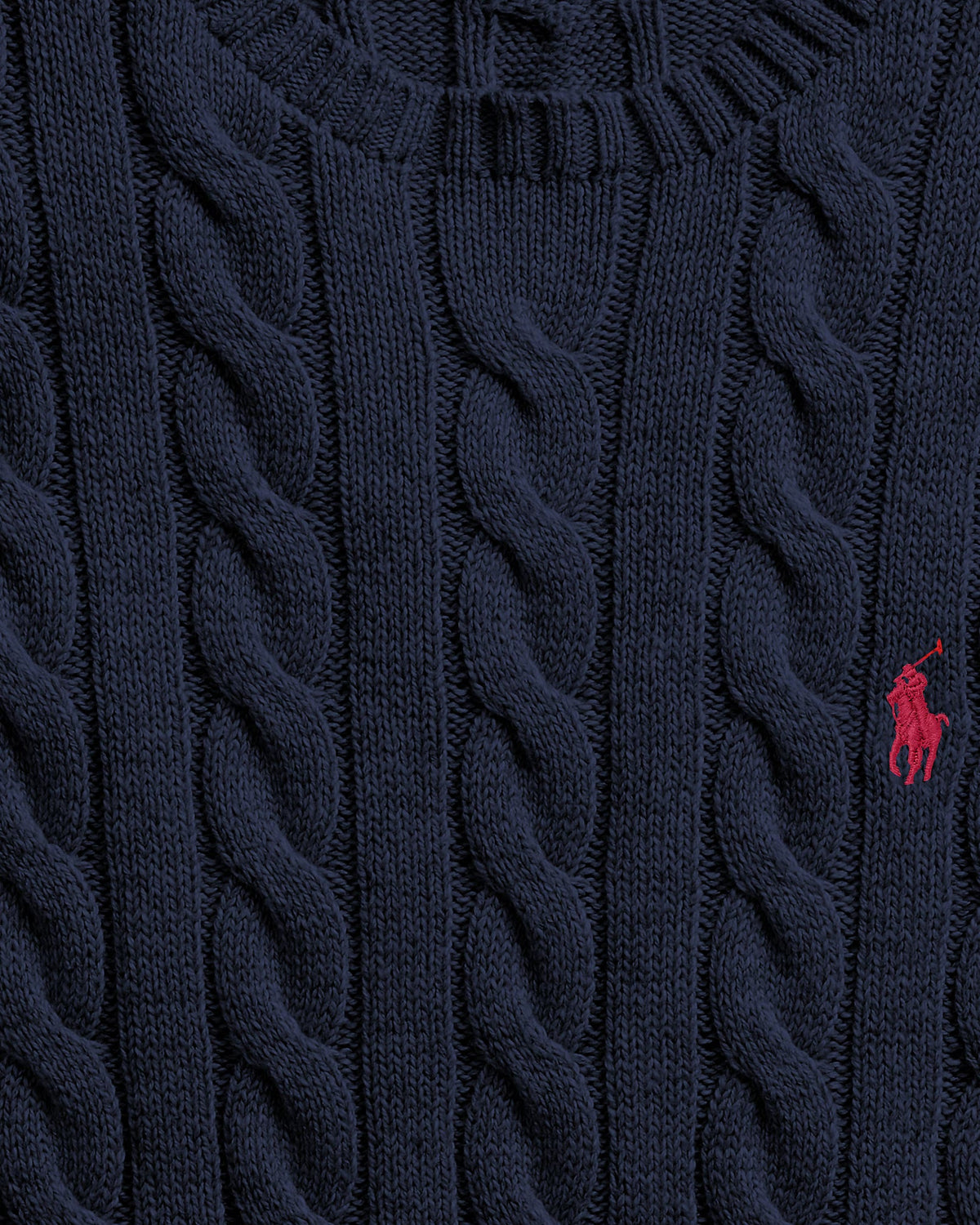 Cable-Knit Cotton Jumper - Navy Blue