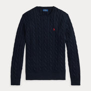 Cable-Knit Cotton Jumper - Navy Blue