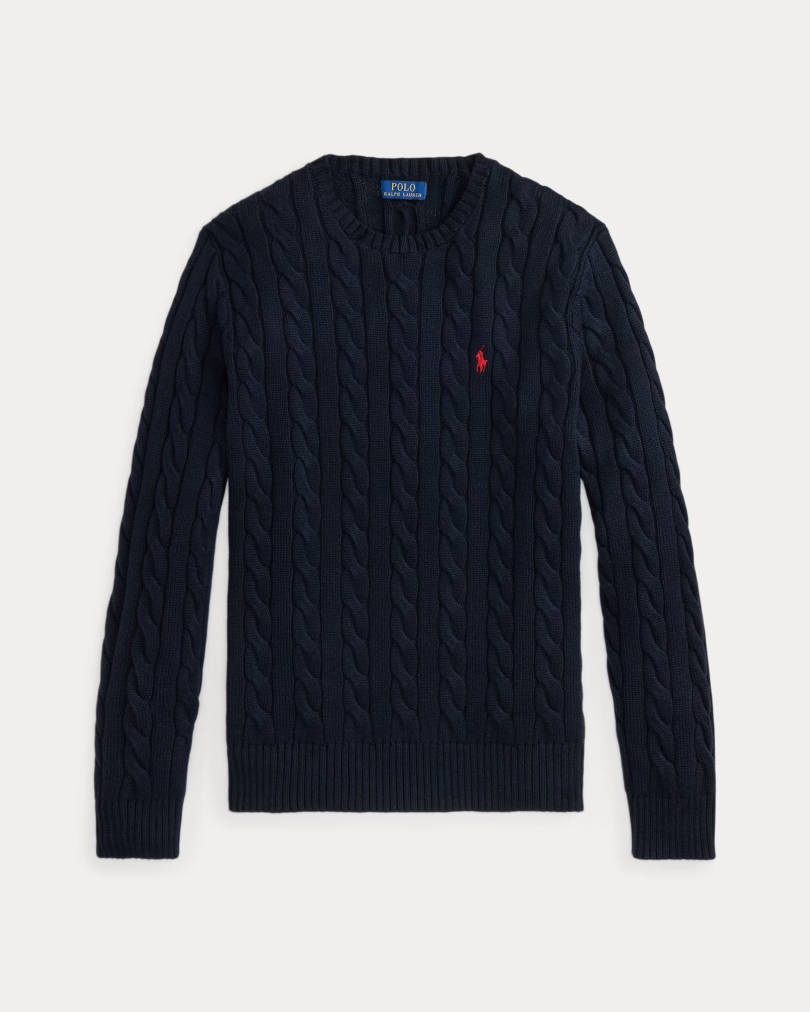 Cable-Knit Cotton Jumper - Navy Blue