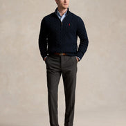 Cable-Knit Quarter-Zip Jumper - Hunter Navy