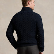 Cable-Knit Quarter-Zip Jumper - Hunter Navy