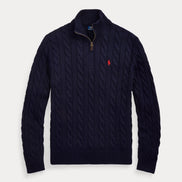 Cable-Knit Quarter-Zip Jumper - Hunter Navy