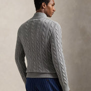 Cable-Knit Quarter-Zip Jumper - Fawn Grey Heather