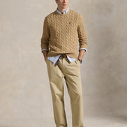 Cable-Knit Cotton Jumper - Brown