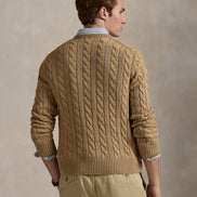 Cable-Knit Cotton Jumper - Brown