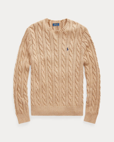 Cable-Knit Cotton Jumper - Brown