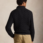 Cable-Knit Quarter-Zip Jumper - Black