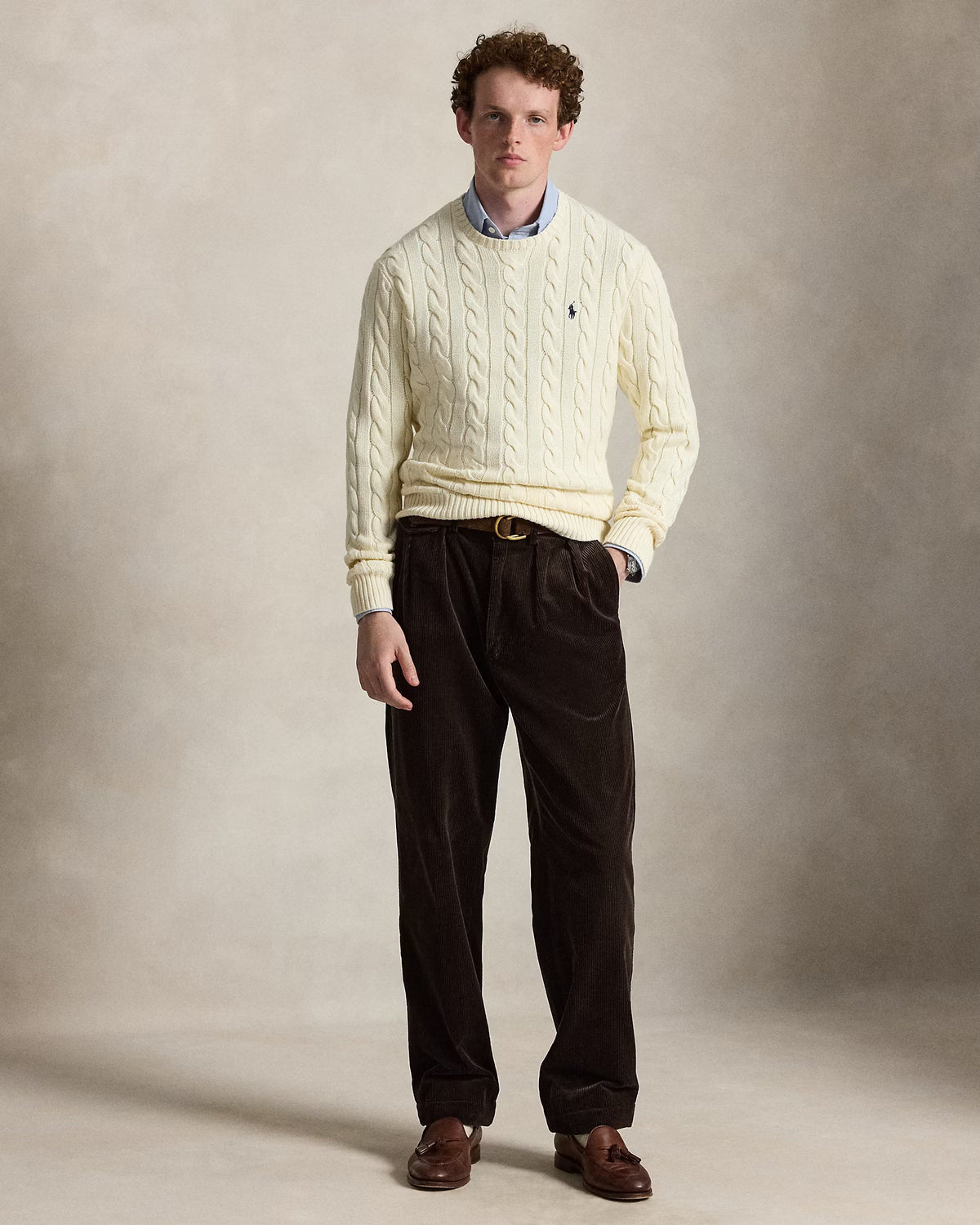 Cable-Knit Cotton Jumper - Cream