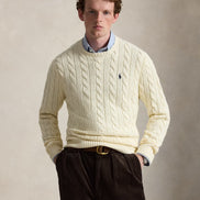 Cable-Knit Cotton Jumper - Cream