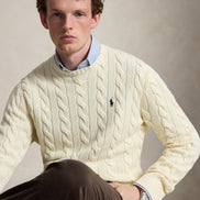 Cable-Knit Cotton Jumper - Cream