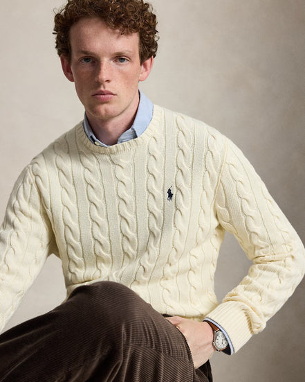 Cable-Knit Cotton Jumper - Cream