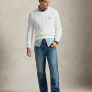 Cable-Knit Cotton Jumper - White