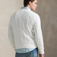 Cable-Knit Cotton Jumper - White
