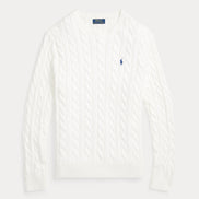 Cable-Knit Cotton Jumper - White