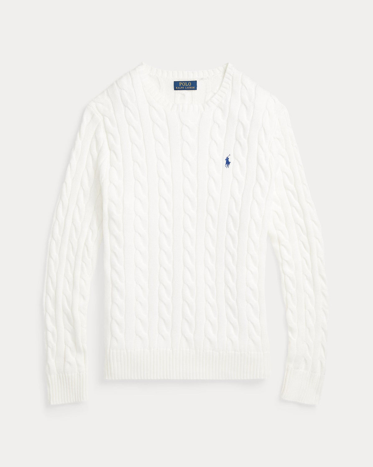 Cable-Knit Cotton Jumper - White