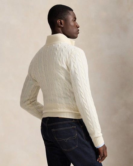 Cable-Knit Quarter-Zip Jumper - Andover Cream