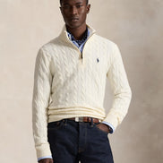 Cable-Knit Quarter-Zip Jumper - Andover Cream