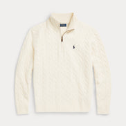 Cable-Knit Quarter-Zip Jumper - Andover Cream