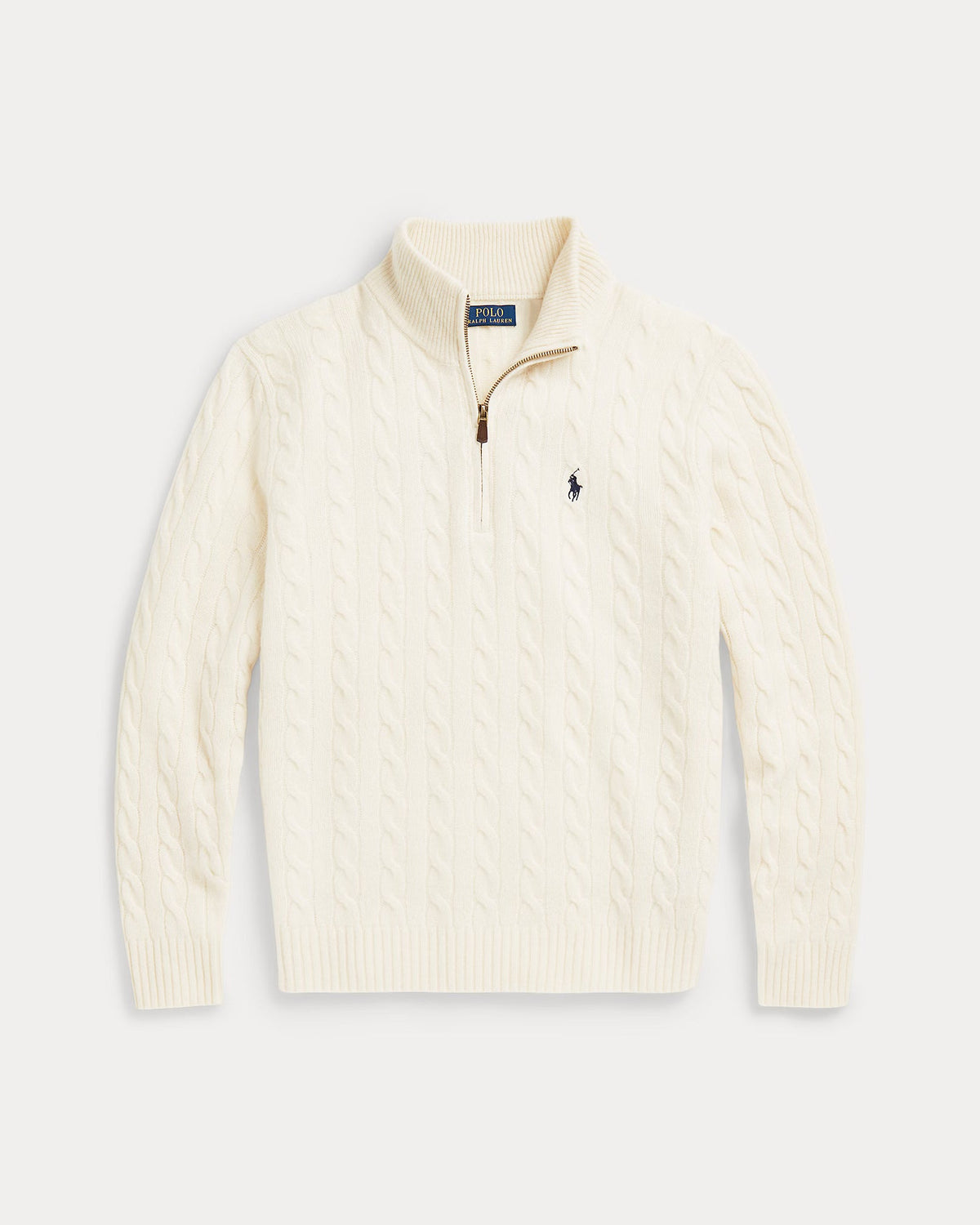 Cable-Knit Quarter-Zip Jumper - Andover Cream