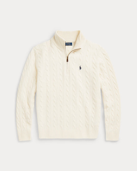 Cable-Knit Quarter-Zip Jumper - Andover Cream