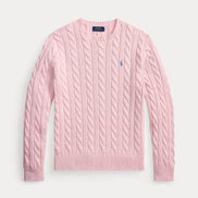 Cable-Knit Cotton Jumper - Variegated Pink