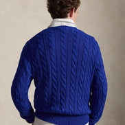 Cable-Knit Cotton Jumper - Sky Blue