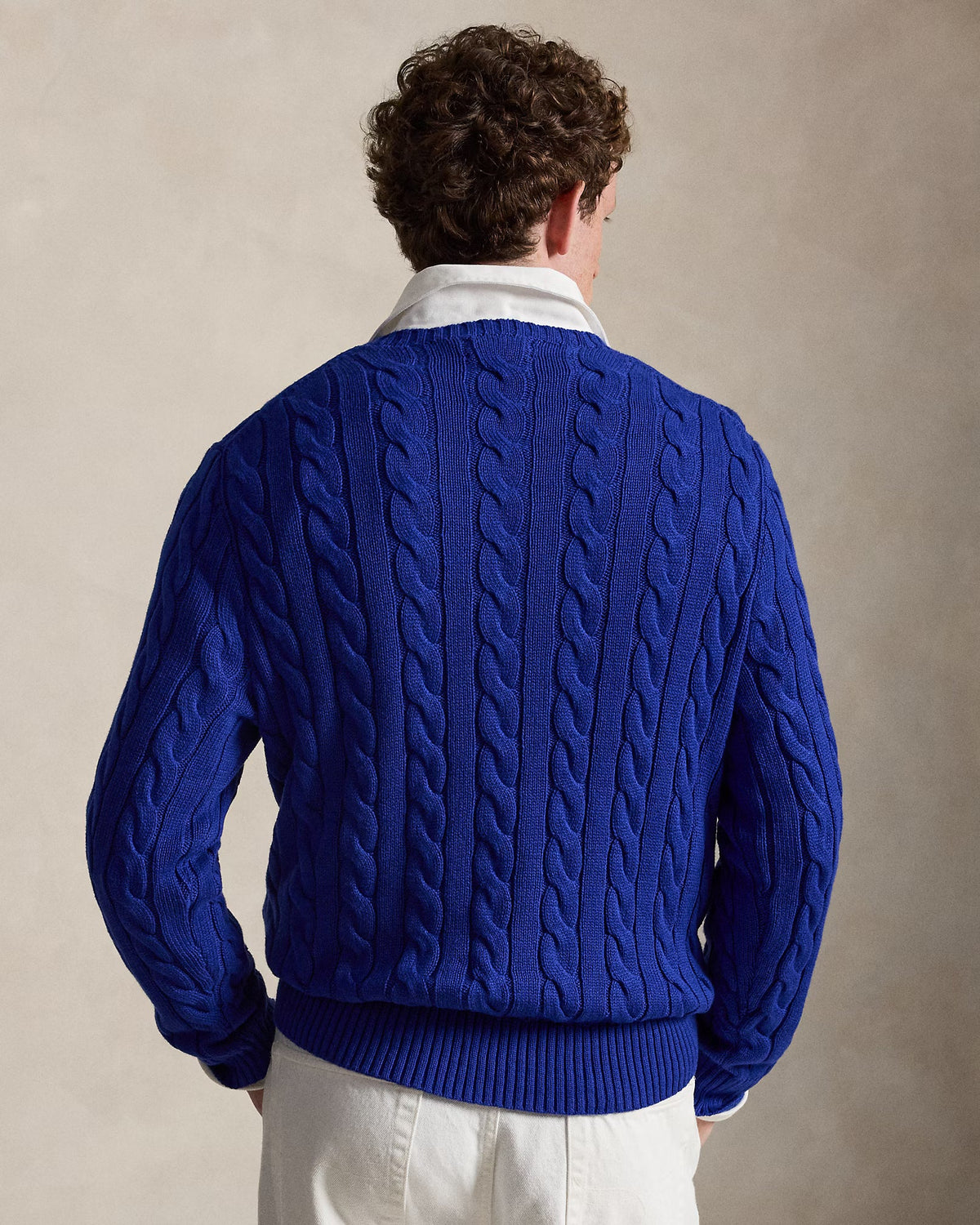 Cable-Knit Cotton Jumper - Sky Blue