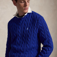 Cable-Knit Cotton Jumper - Sky Blue