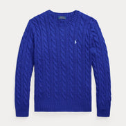 Cable-Knit Cotton Jumper - Sky Blue