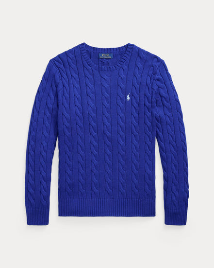 Cable-Knit Cotton Jumper - Sky Blue